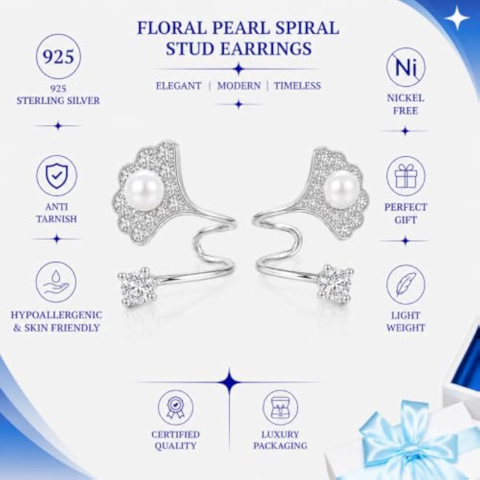 Women's Regal 925 Silver Emerald Drop Cluster Earrings, Gift for Women